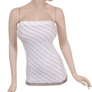 White and Silver Sequined Sleeveless Top 1X 12 14 XL MKM Designs